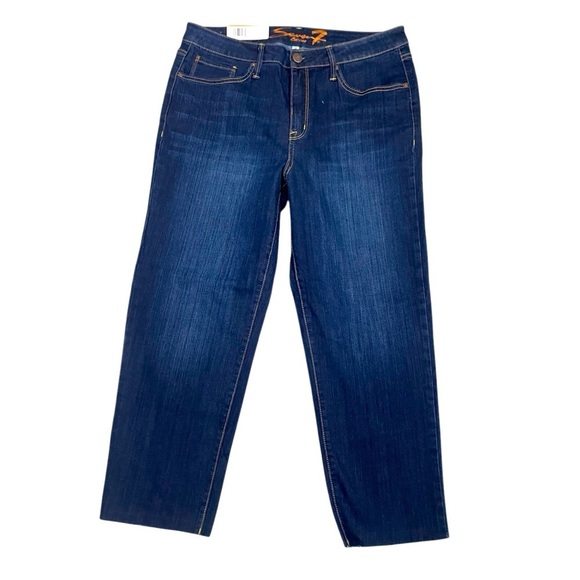 Seven7 Denim - NWT Seven7 Size 12 Tower Straight Crop Stretch Raw Hem Jeans